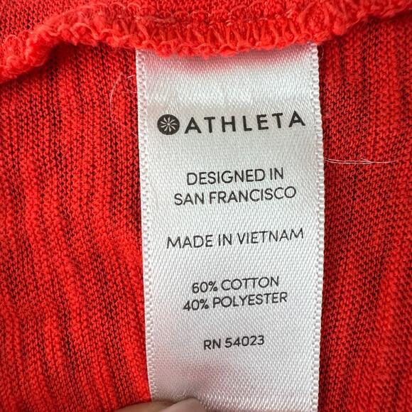 ATHLETA Red Tank Top Cotton Back Hole Round Neck Performance Pullover S Small - Picture 8 of 9